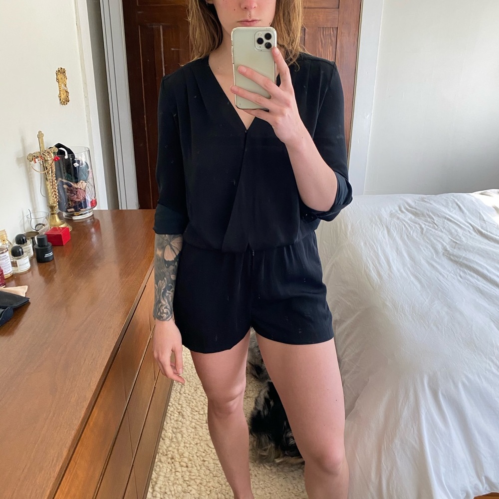 LAST CHANCE Short jumpsuit faux wrap romper
